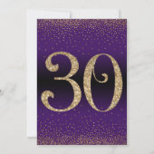 Invitation Soirée d'anniversaire surprise de 30 ans, violet (Dos)