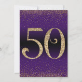 Invitation Soirée d'anniversaire surprise de 50 ans, violet (Dos)