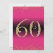 Invitation Soirée d'anniversaire surprise de 60 ans, rose (Dos)