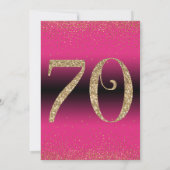 Invitation Soirée d'anniversaire surprise de 70 ans, rose (Dos)