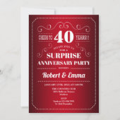Invitation Soirée d'anniversaire surprise pour les 40 ans - R (Devant)