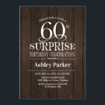 Invitation Soirée d'anniversaire surprise pour les 60 ans - B<br><div class="desc">Invitation pour la célébration des 60 ans de Rustic Surprise.</div>