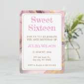 Invitation Soirée d'anniversaire Sweet 16 Gold parties scinti (Debout devant)