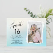 Invitation Soirée d'anniversaire sweet sixteen moderne et ten (Debout devant)