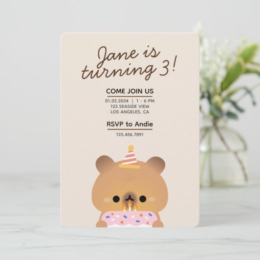 Invitation Soirée d'anniversaire très simple (Debout devant)