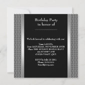 Invitation Soirée d'anniversaire vintage 60e Black Metal Look (Dos)