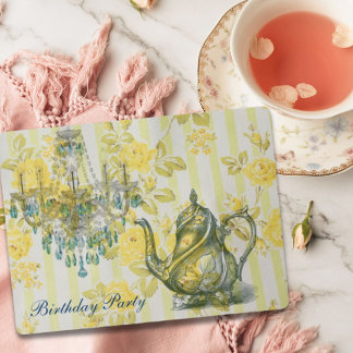 Invitation soirée d'anniversaire vintage fleurie