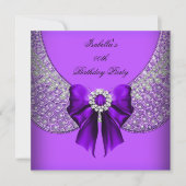 Invitation Soirée d'Anniversaire violette (Devant)