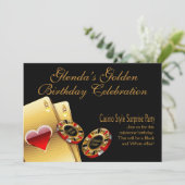 Invitation Soirée dansant dans un style de casino DEMANDEZ-MO (Debout devant)