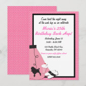 Invitation Soirée dansante années 50 jupe rose de poodle (Devant / Derrière)
