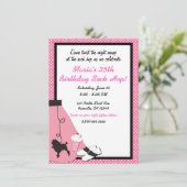 Invitation Soirée dansante années 50 jupe rose de poodle (Debout devant)