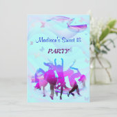 Invitation Soirée dansante d'anniversaire (Debout devant)