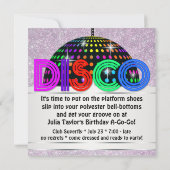 Invitation Soirée dansante Disco (Dos)