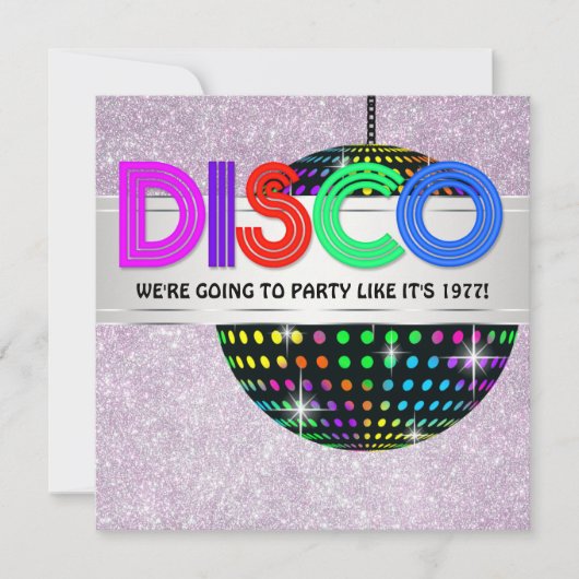 Invitation Soirée dansante Disco (Devant)