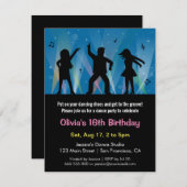 Invitation Soirée dansante disco Ado tendance (Devant / Derrière)