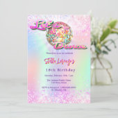 Invitation Soirée dansante disco anniversaire holographique r (Debout devant)