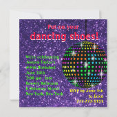 Invitation Soirée Dansante Disco Boule à Facettes (Dos)