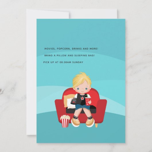 Invitation Soirée d'apéritif d'anniversaire du garçon (Dos)