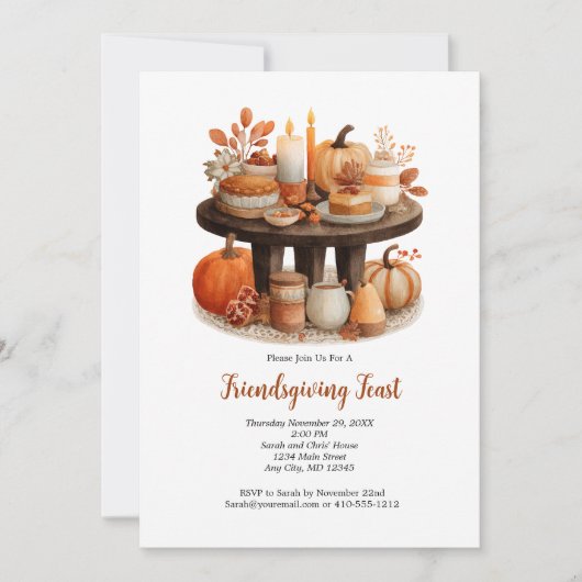 Invitation Soirée d'automne de l'Action de grâces (Devant)