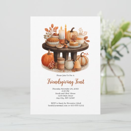 Invitation Soirée d'automne de l'Action de grâces (Debout devant)