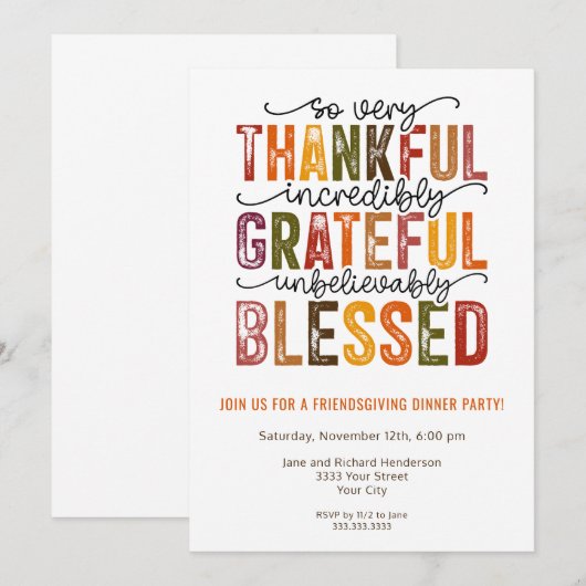 Invitation Soirée d'automne de l'Amical (Devant / Derrière)