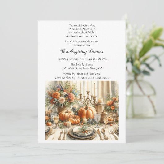 Invitation Soirée d'automne de Thanksgiving (Debout devant)