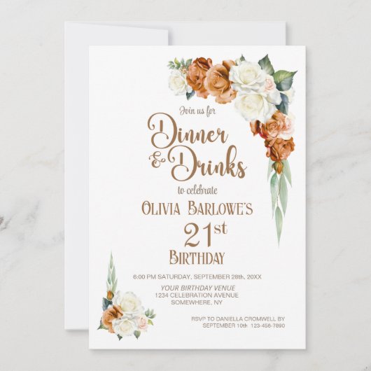 Invitation Soirée de 21e anniversaire de l'Orange brûlé (Devant)