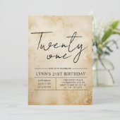 Invitation Soirée de 21e anniversaire sophistiquée (Debout devant)