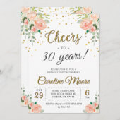 Invitation Soirée de 30 ans Dames 30e anniversaire (Devant / Derrière)