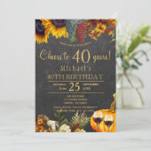 Invitation Soirée de 40 ans automne rustique de 40ème anniver (Debout devant)