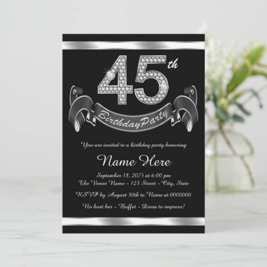Invitation Soirée de 45e anniversaire (Debout devant)