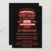 Invitation Soirée de 50 ans vintage personnalisée (Devant / Derrière)