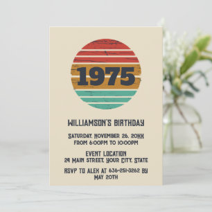 Invitation Soirée de 50 ans vintage personnalisée