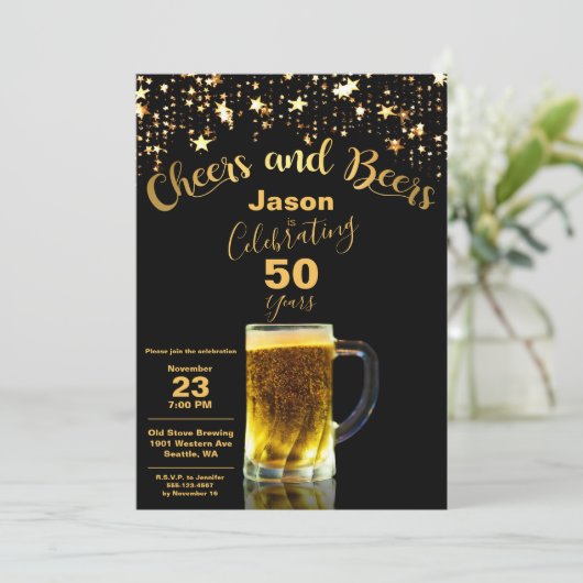 Invitation Soirée de 50e anniversaire (Debout devant)