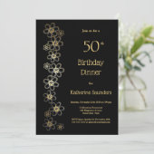 Invitation Soirée de 50e anniversaire Black and Gold (Debout devant)