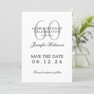 Invitation Soirée de 60e anniversaire d'argent Sauvez la date