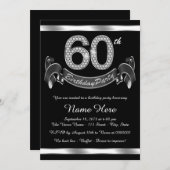 Invitation Soirée de 60e anniversaire en argent (Devant / Derrière)