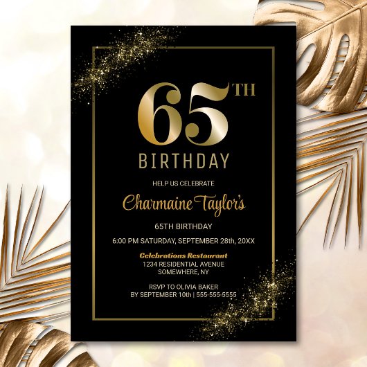 Invitation Soirée de 65e anniversaire de Black Gold