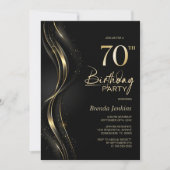 Invitation Soirée de 70e anniversaire de Black and Gold (Devant)