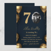 Invitation Soirée de 70e anniversaire simple et élégante (Devant / Derrière)