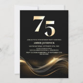 Invitation Soirée de 75e anniversaire de Black and Gold (Devant)
