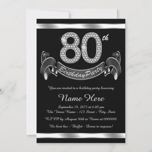 Invitation Soirée de 80e anniversaire (Devant)