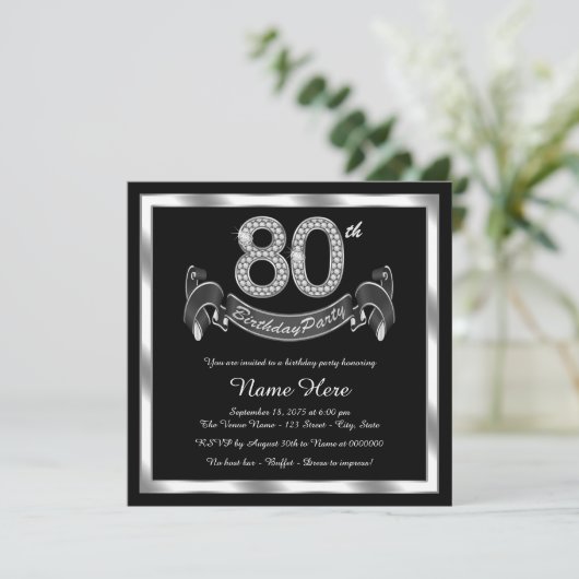 Invitation Soirée de 80e anniversaire (Debout devant)