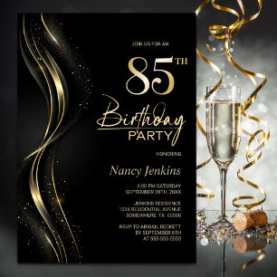 Invitation Soirée de 85e anniversaire de Black and Gold