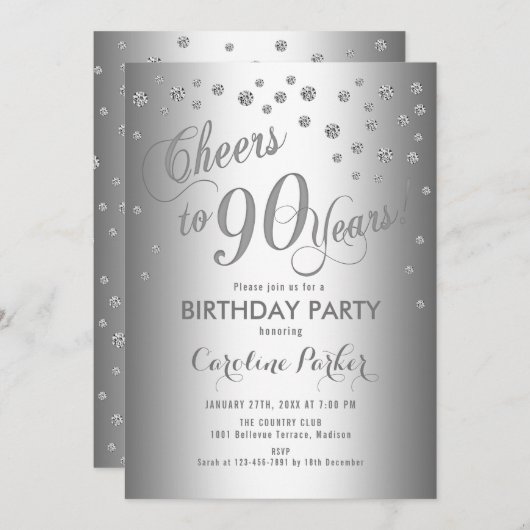 Invitation Soirée de 90e anniversaire (Devant / Derrière)
