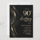 Invitation Soirée de 90e anniversaire de Black and Gold (Devant)