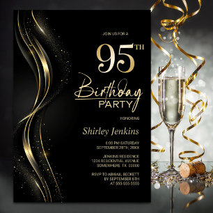 Invitation Soirée de 95e anniversaire de Black and Gold