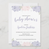 Invitation Soirée de Baby shower Cute Pastel Peonies (Devant)