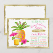 Invitation Soirée de Baby Shower Tropical (Devant / Derrière)