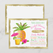 Invitation Soirée de Baby Shower Tropical (Devant / Derrière)